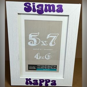 New Sigma Kappa Picture Frame 4x6 with Mat 5x7 without Imperfect Sorority Photo